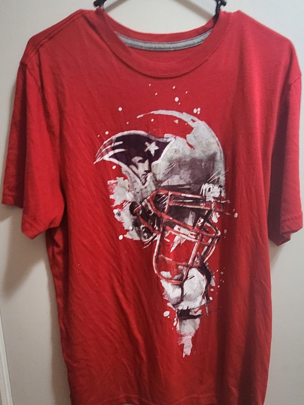 Nike Patriots Graphic Tee Mens Large Red Football Shirt
